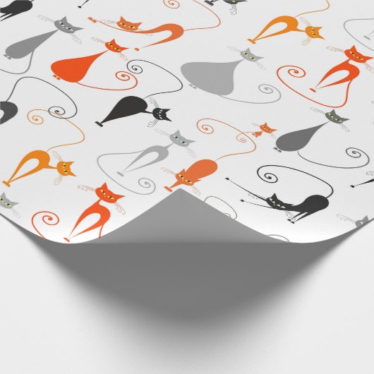 Retro Cats Cadeaupapier (Hoek)