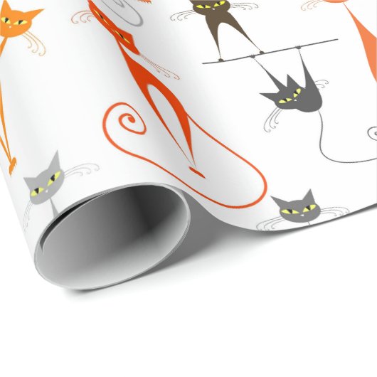 Retro Cats Cadeaupapier (Rol Hoek)