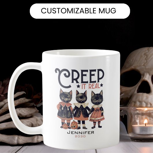 Retro Cats Creep It Echte Halloween Koffiemok