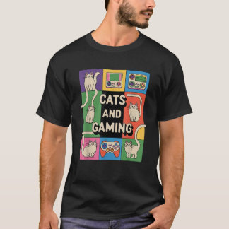 Retro Cats En Gaming Grappige Kattenliefhebber En  T-shirt