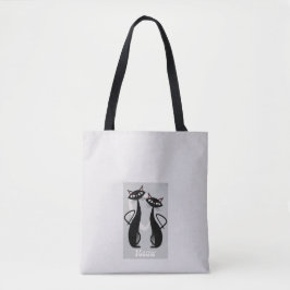 Retro Cats Funny Canvas tas – Speels & Stijlvol