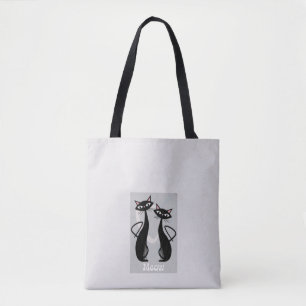 Retro Cats Funny Canvas tas – Speels & Stijlvol