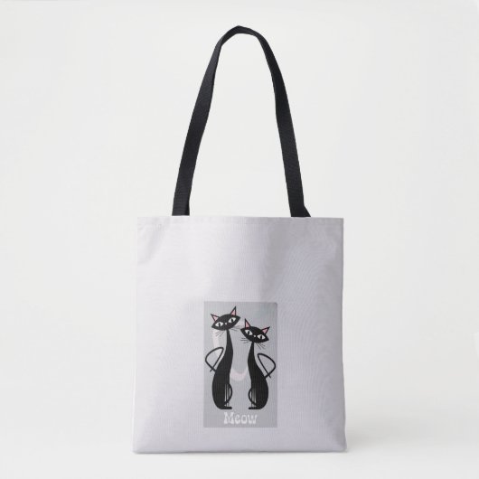 Retro Cats Funny Canvas tas – Speels & Stijlvol (Voorkant)