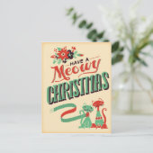  Retro Cats Kerst Briefkaart (Staand voorkant)