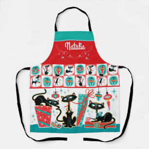 Retro Cats Kerst Schort-  Schort