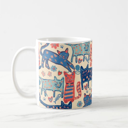 Retro Cats Koffiemok (Links)