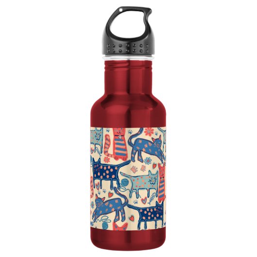 Retro Cats Waterfles (Voorkant)