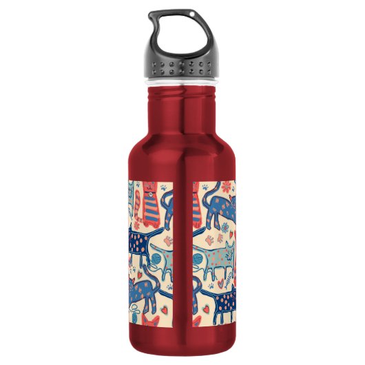 Retro Cats Waterfles (Achterkant)