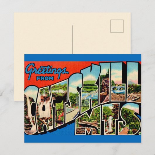 Retro Catskill-gebergte Briefkaart (Voorkant / Achterkant)