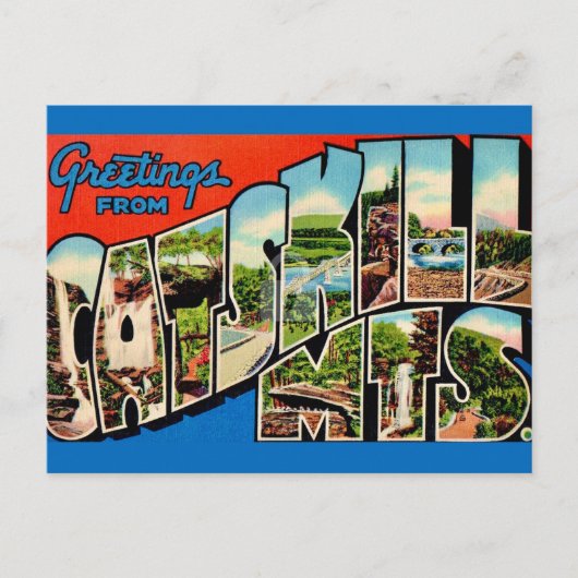 Retro Catskill-gebergte  Briefkaart (Voorkant)