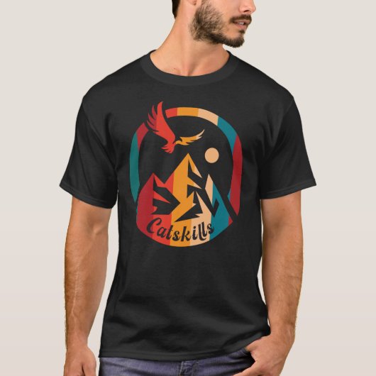 Retro Catskills Hike Sunset T-shirt (Voorkant)