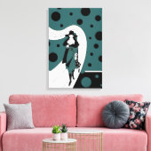 Retro Catwalk Model, Vintage Art Deco Mode Canvas Afdruk (Insitu (Woonkamer))