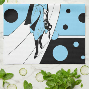 Retro Catwalk Model, Vintage Art Deco Mode Theedoek