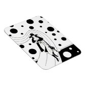 Retro catwalkmodel, vintage art deco mode magneet (Rechterzijde)