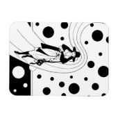 Retro catwalkmodel, vintage art deco mode magneet (Horizontaal)