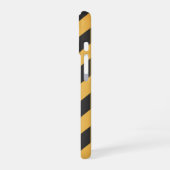 Retro Caution Stripe Panel iPhone 16 Hoesje (Linkerkant)