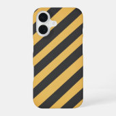 Retro Caution Stripe Panel iPhone 16 Hoesje (Achterkant)