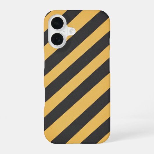 Retro Caution Stripe Panel iPhone 16 Hoesje (Achterkant)