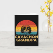 Retro Cavachon Opa Hond Liefhebber Poot Vader Vade Kaart (Gele Bloem)
