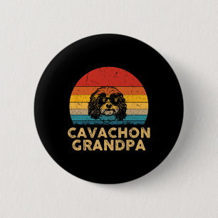 Retro Cavachon Opa Hondenliefhebber Poot Papa Vade Ronde Button 5,7 Cm