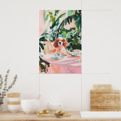 Retro Cavalier King Charles Spaniel Poster (Keuken)