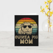 Retro Cavia Moeder Cavia Liefhebbers Moeders Moede Kaart (Gele Bloem)