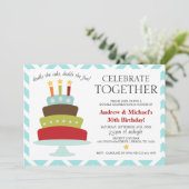 Retro Celebrate Together Birthday Cake | Geboorted Kaart (Staand voorkant)