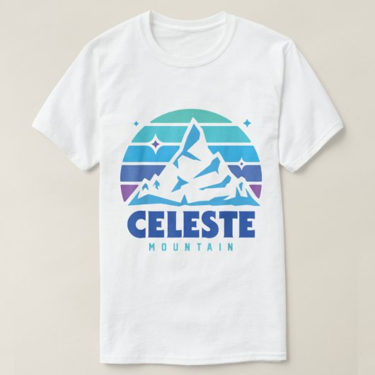 Retro Celeste Design Mountain-spelsysteem T-shirt (Design voorkant)