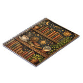 Retro celestial bookshelf book coffee lover notitieboek (Linkerzijde)