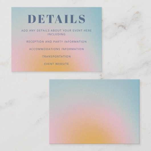 Retro Celestial Licht Blauw Gradiënt Vleermuis Mit Informatiekaartje (Voorkant / Achterkant)