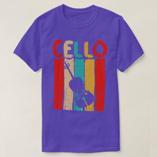 Retro Cello Art Cellist Cadeau Idee Cello Speler 7 T-shirt (Design voorkant)