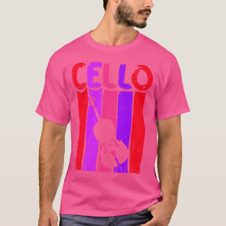 Retro Cello Art Cellist Cadeau Idee Cello Speler R T-shirt