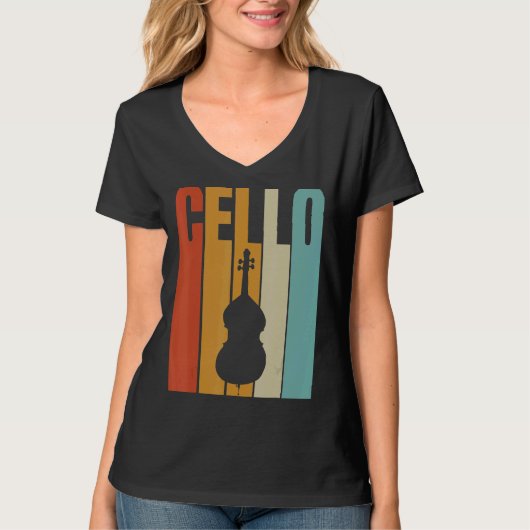 Retro Cello Cool Cello speler T-shirt (Voorkant)