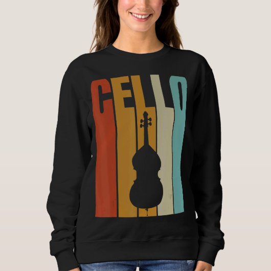 Retro Cello Cool Cello speler Trui (Voorkant)