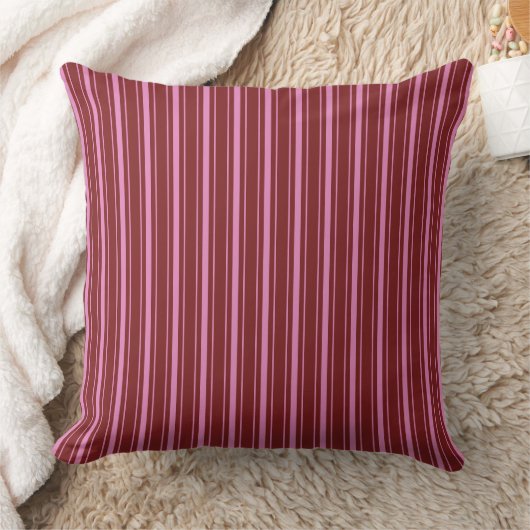 Retro Cerise & Fuchsia Ticking Gestreept Kussen (Deken)