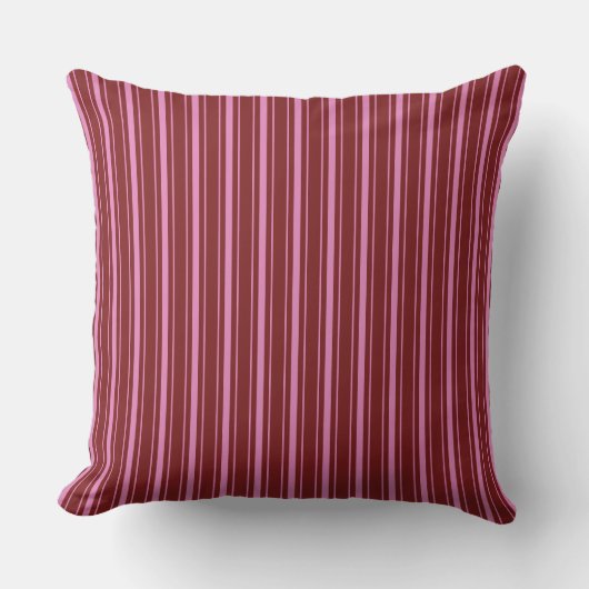  Retro Cerise & Fuchsia Ticking Gestreept Kussen (Voorkant)