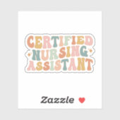 Retro Certified Nursing Assistant, CNA-Afstuderen Sticker (Vel)