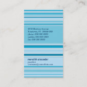 Retro Cerulean Stripes Visitekaartje (Achterkant)