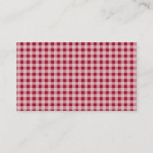 Retro Chalkboard; Carmine Red Gingham; gebarsten Visitekaartje (Achterkant)