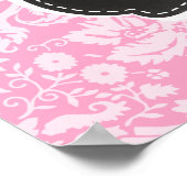 Retro Chalkboard Carnroze Damask Patroon Poster (Hoek)