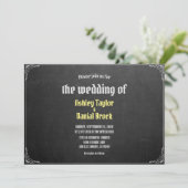 Retro Chalkboard Classic Formal Wedding Kaart (Staand voorkant)