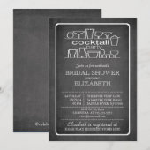Retro Chalkboard Cocktail Party Vrijgezellenfeest Kaart (Voorkant / Achterkant)