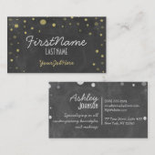 Retro Chalkboard Gold Polka Dots Visitekaartje (Voorkant / Achterkant)