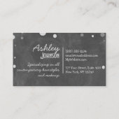 Retro Chalkboard Gold Polka Dots Visitekaartje (Achterkant)