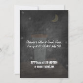 Retro Chalkboard Kinder slaappover Birthday Party Kaart (Achterkant)