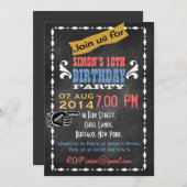 Retro Chalkboard kinderen Birthday Party Kaart (Voorkant / Achterkant)