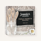 Retro Chalkboard, Mason Jar en Daisy Notitieboek (Voorkant)