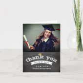 Retro Chalkboard Schets Fotogradatie Afstudeerder Bedankkaart (Voorkant)