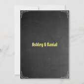  Retro Chalkboard Script Vlaams huwelijk Kaart (Achterkant)