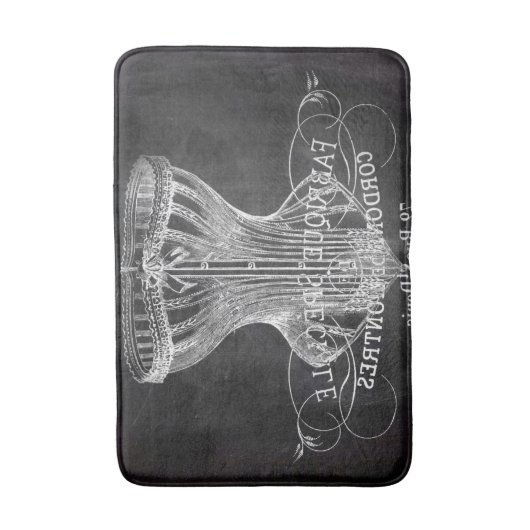 Retro chalkboard scripts Victoriaans lingerie cors Badmat (Voorkant Verticaal)